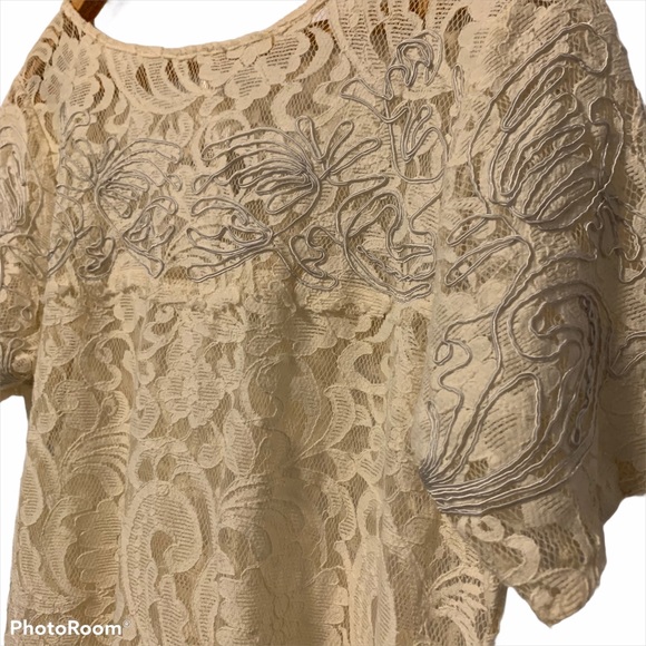 FREE PEOPLE Ivory Comb Beautiful Dreamer Dress L - Picture 9 of 15